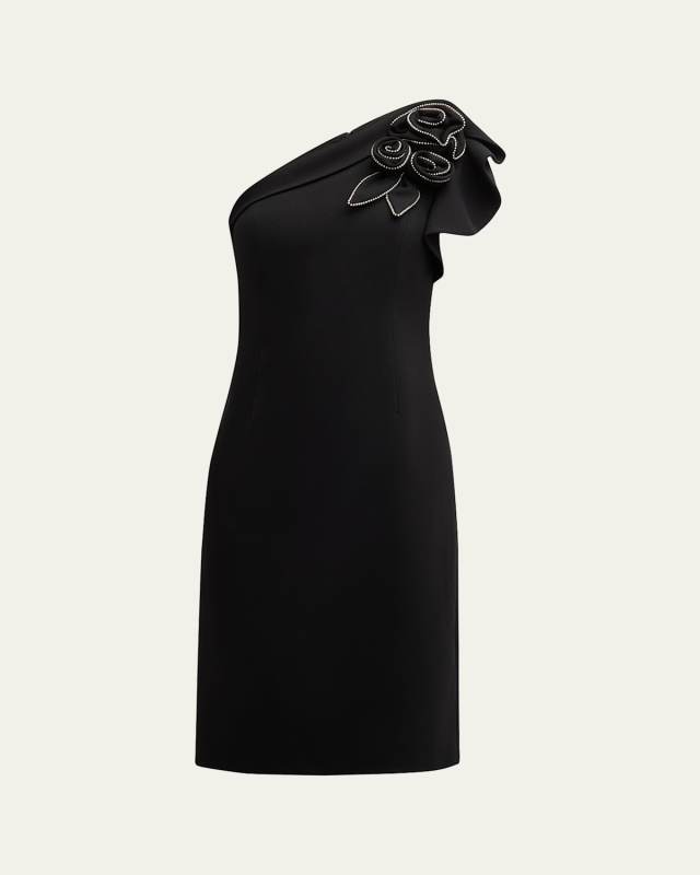 Embellished Sleeveless One-Shoulder Dress